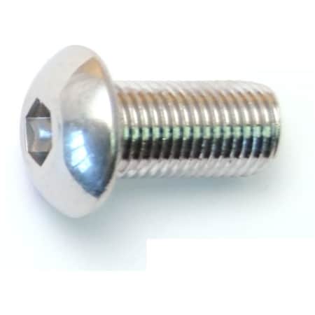 Midwest Fastener 3/8"-24 Socket Head Cap Screw, Button, Polished 18-8 Stainless Steel, 3/4 in Length, 6 PK 33312